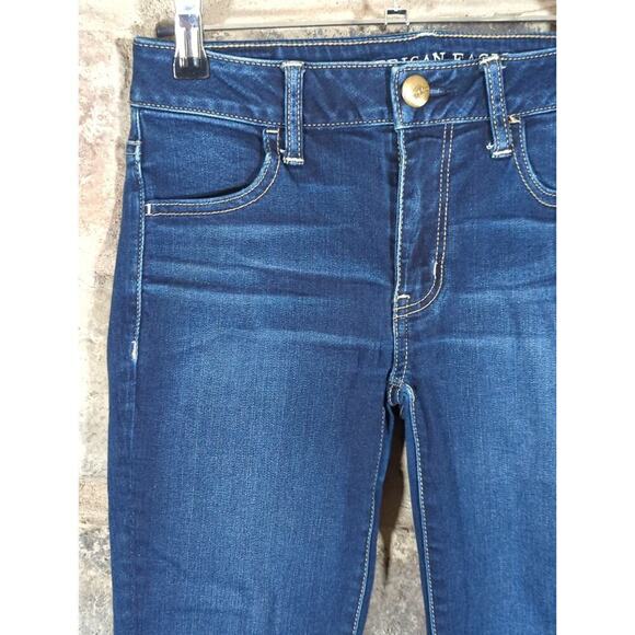 American Eagle Jeans Woman's 2 Jeggings Blue Skinny Stretch Basic Coastal - Picture 4 of 15